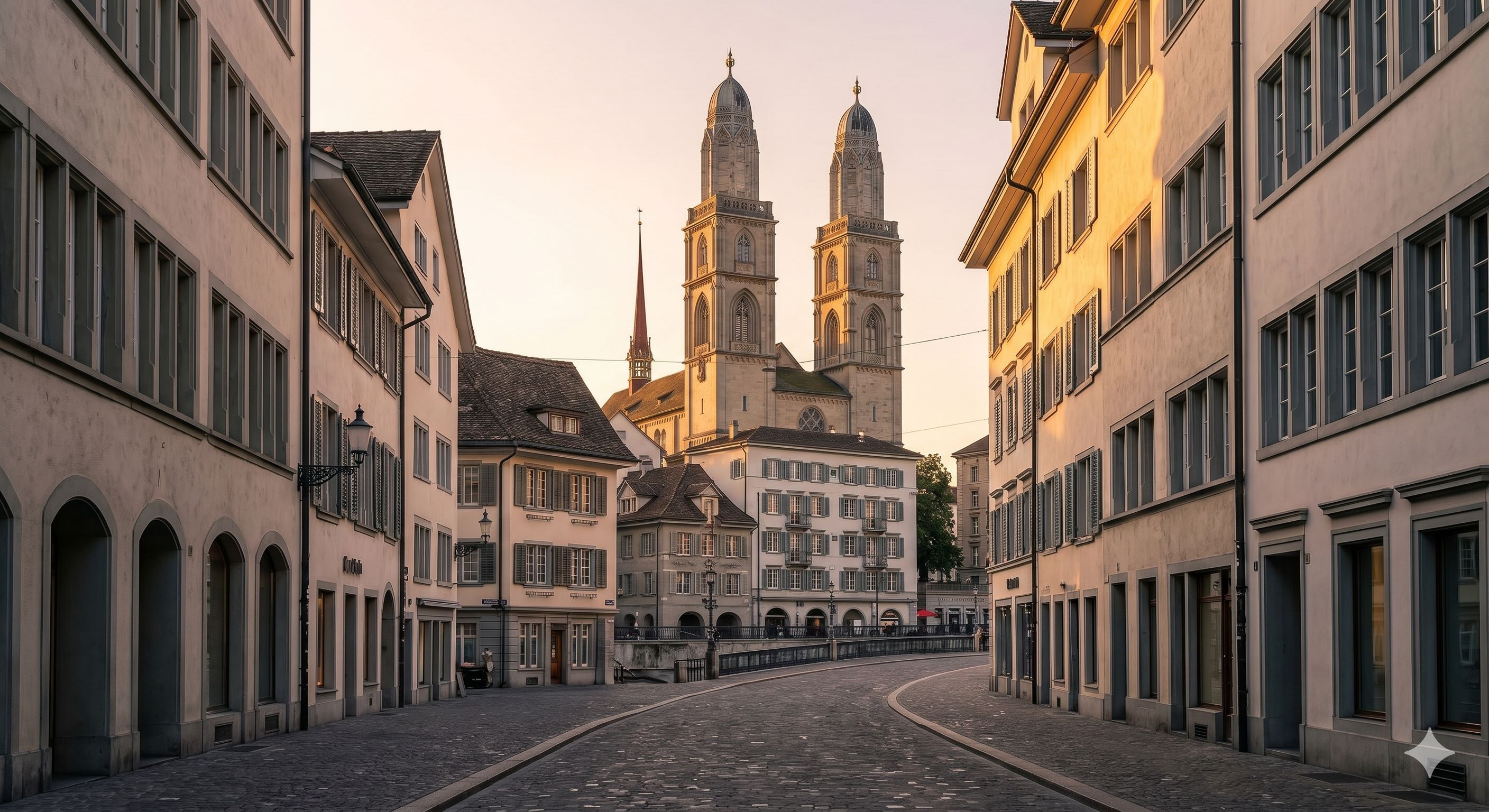 Stari grad Ciriha — reka Limat, srednjovekovne ulice, Grosmünster i Frauenmünster crkve, kvart Niderdorf