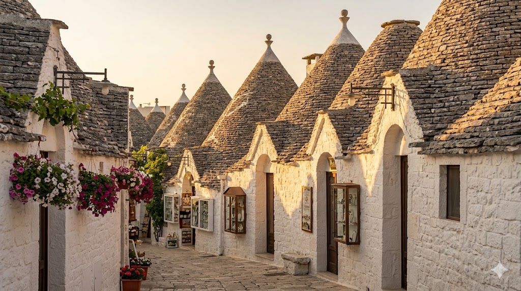 UNESCO trulli kuće sa konusnim krovovima u Alberobellu blizu Barija