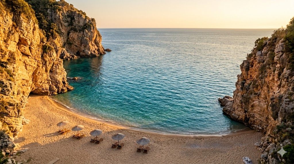Mogren plaža Budva uvala šljunak Jadran
