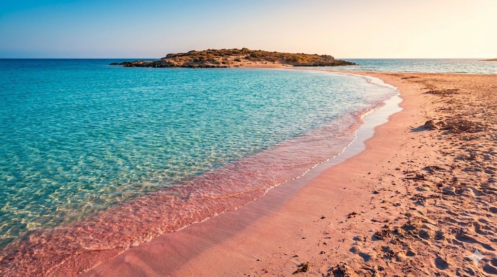 Elafonisi plaža Krit roze pesak tirkizna voda
