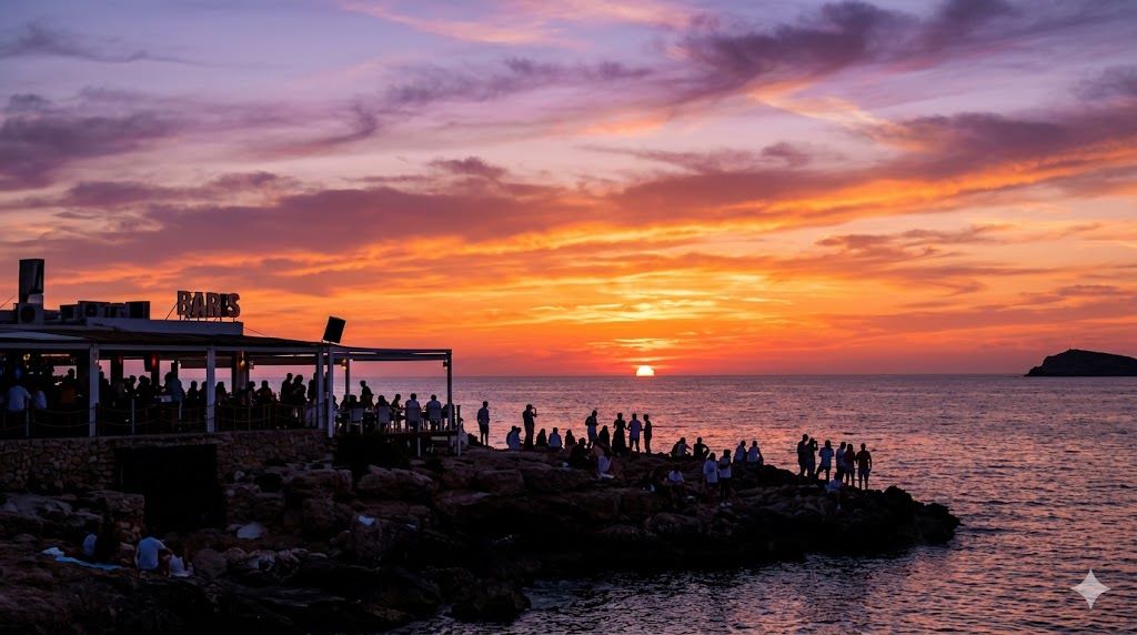 Zalazak sunca na Sant Antoni plaži u Ibizi