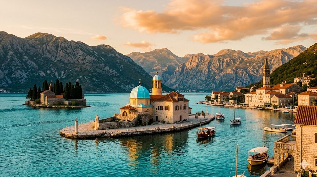 Gospa od Škrpjela Perast umetno ostrvo barokna crkva