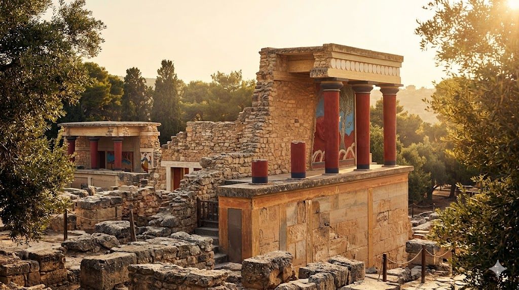 Knossos minojska palata arheološki Krit