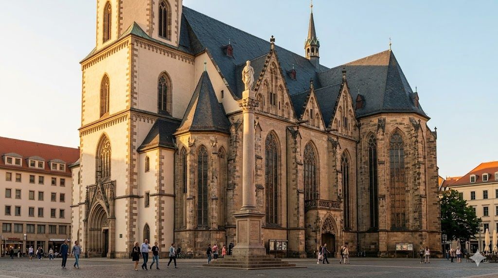 Nikolaikirche u Lajpcigu sa Stubom mira mesto Mirne revolucije 1989