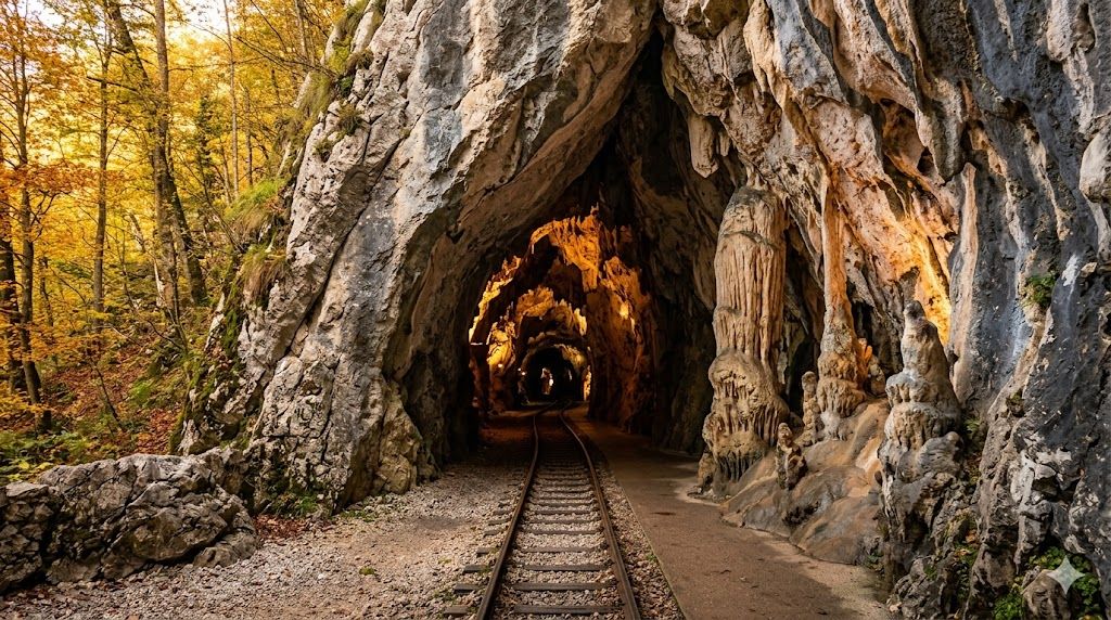 Postojnska jama u Sloveniji sa kraškim formacijama