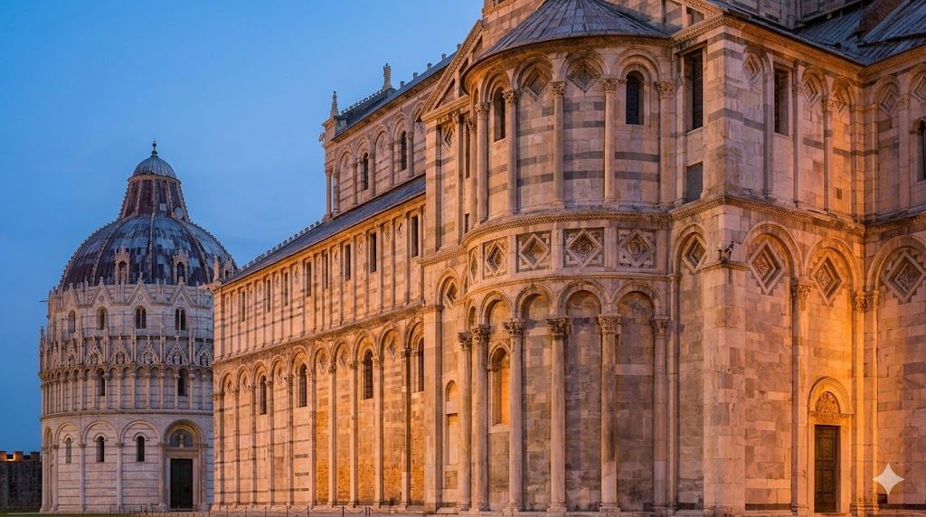 Piazza dei Miracoli sa Cattedrale di Pisa i Krivim tornjem u Toskani