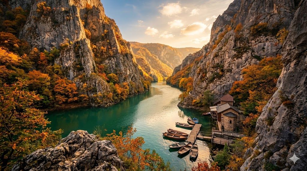 Matka kanjon kraj Skoplja Treska reka