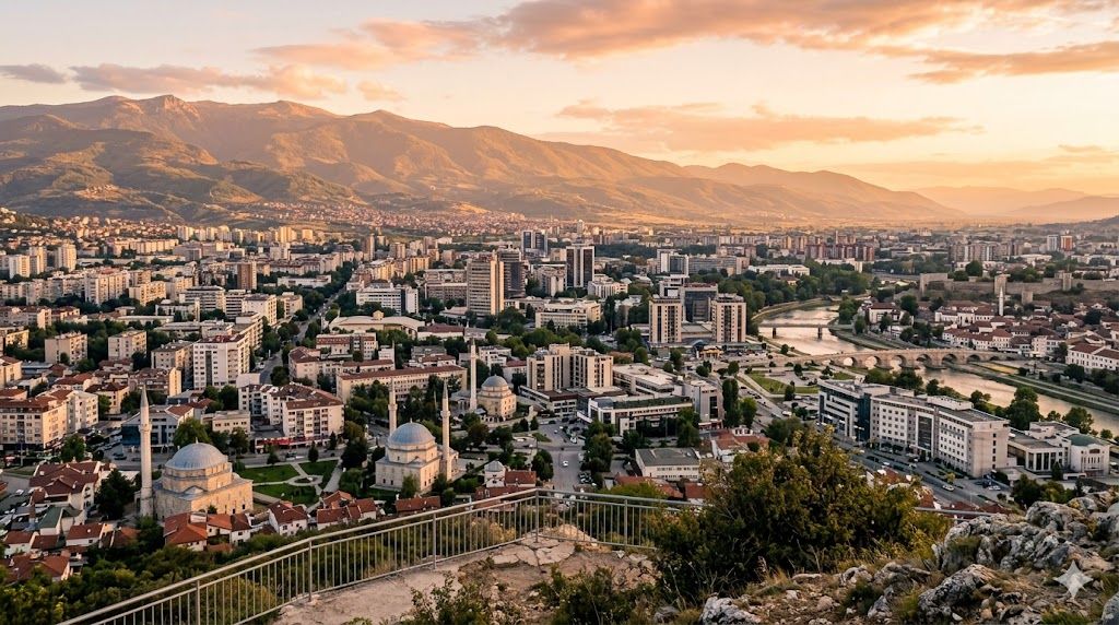 Pogled sa Vodno na Skoplje Milenijumski krst
