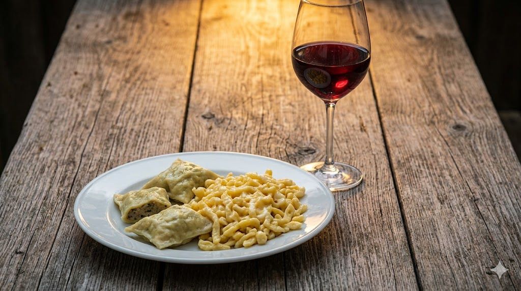 Švabska kuhinja — maultašne, špecle i vino