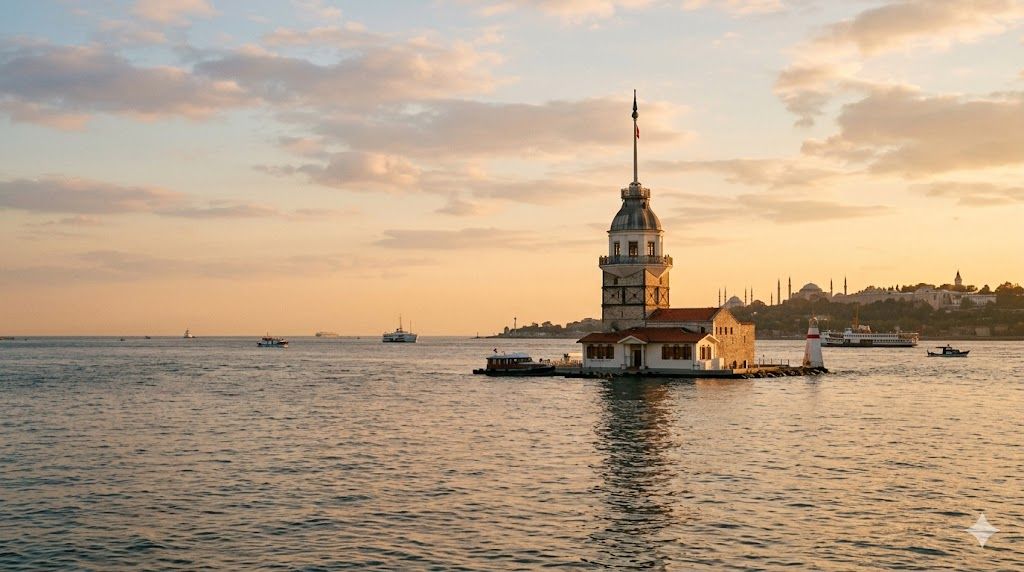 Devojačka kula Kız Kulesi na ostrvcetu na Bosforu u Istanbulu