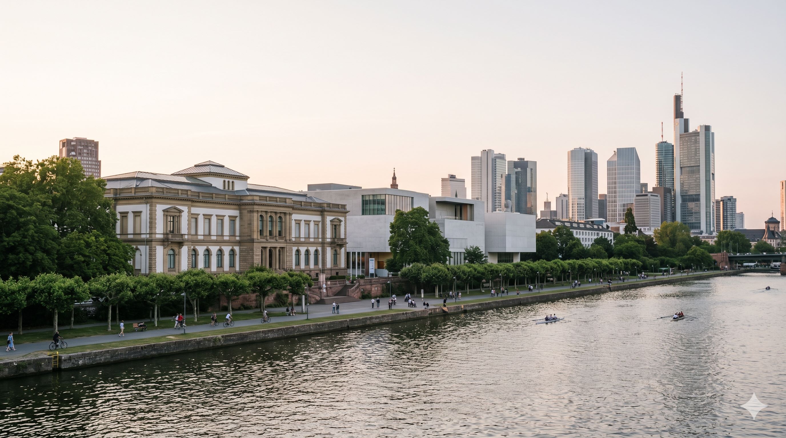 Museumsufer muzejska obala uz reku Majnu u Frankfurtu