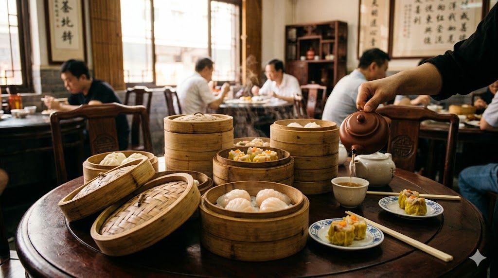 Kantonski dim sum u čajdžinici u Guangžou
