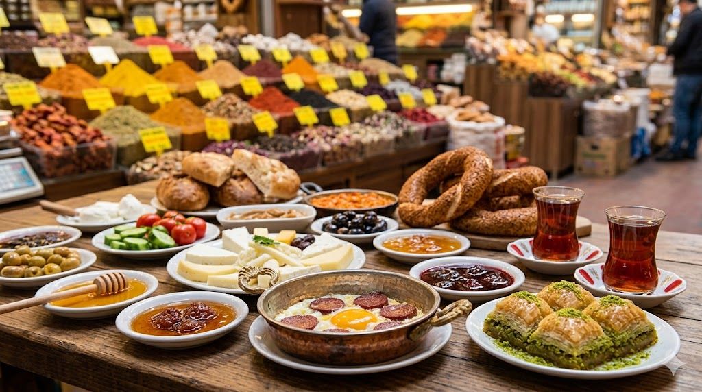 Turska kuhinja u Istanbulu — kebab, meze, baklava, turski doručak kahvaltı, sveža bosforska riba, turska kafa i čaj