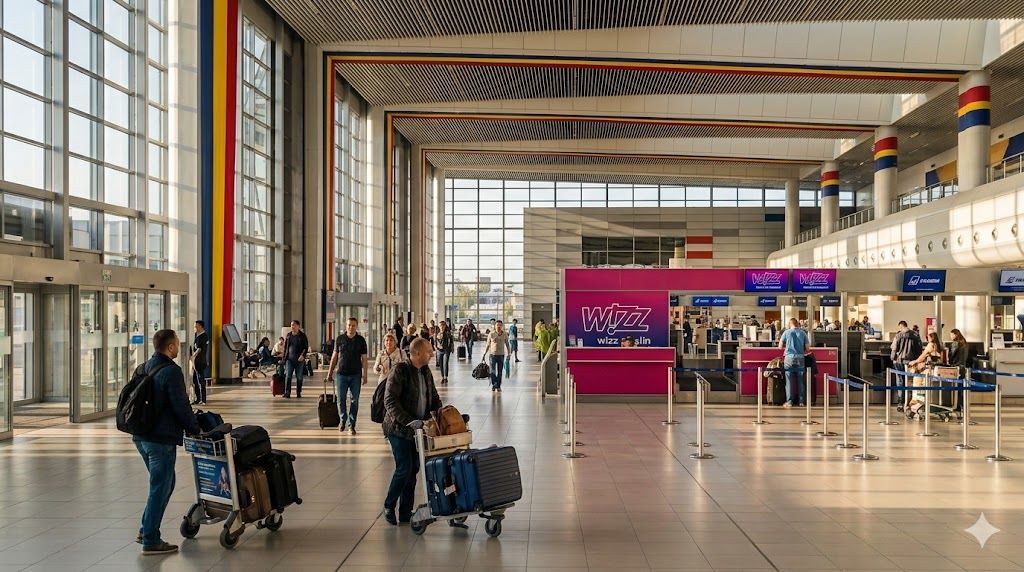 Bukurešt Henri Coandă Airport (OTP) Terminal — TAROM i Wizz Air check-in
