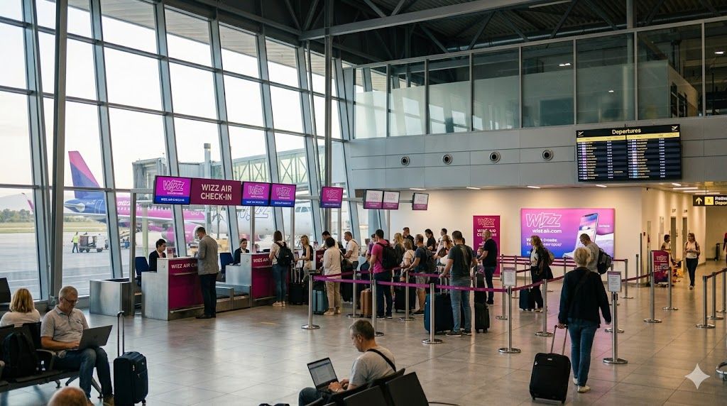 Aerodrom Skoplje Aleksandar Veliki (SKP) terminal — Wizz Air baza, check-in