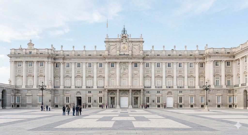 Kraljevska palata u Madridu — najveća kraljevska rezidencija u zapadnoj Evropi, katedrala Almudena, vrtovi