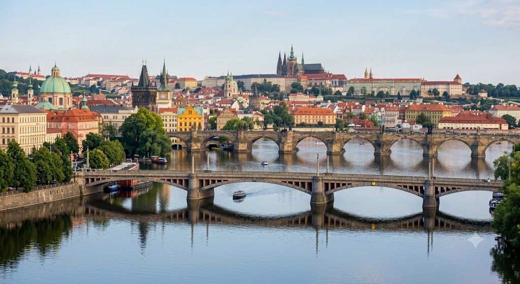 Reka Vltava i Karlov most