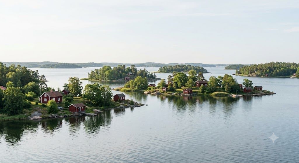 Stokholmski arhipelag — 30000 ostrva Baltičko more, crvena drvena letovališta, brodski izleti Vaxholm Sandhamn