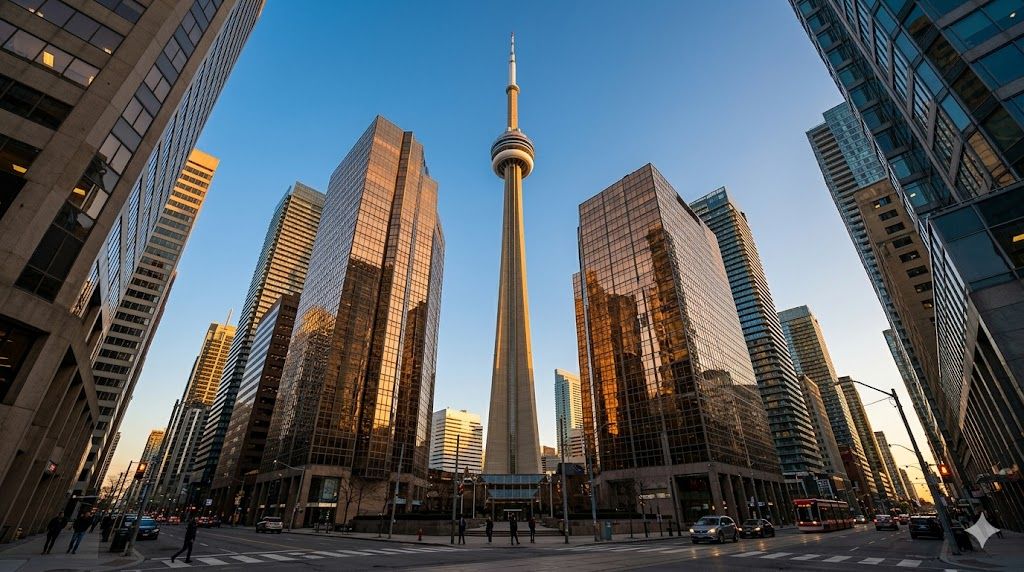 CN Toranj u Torontu okružen neboderima
