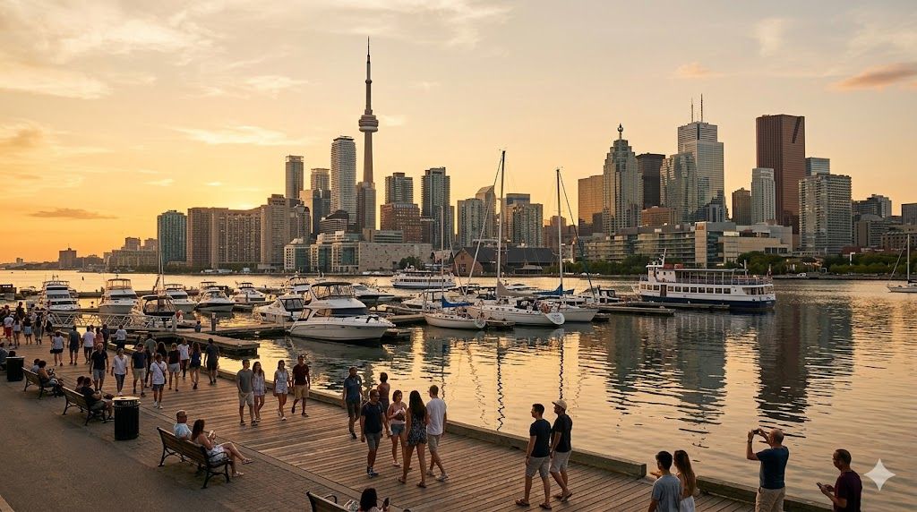 Toronto obala jezera Ontario sa skajlajnom grada