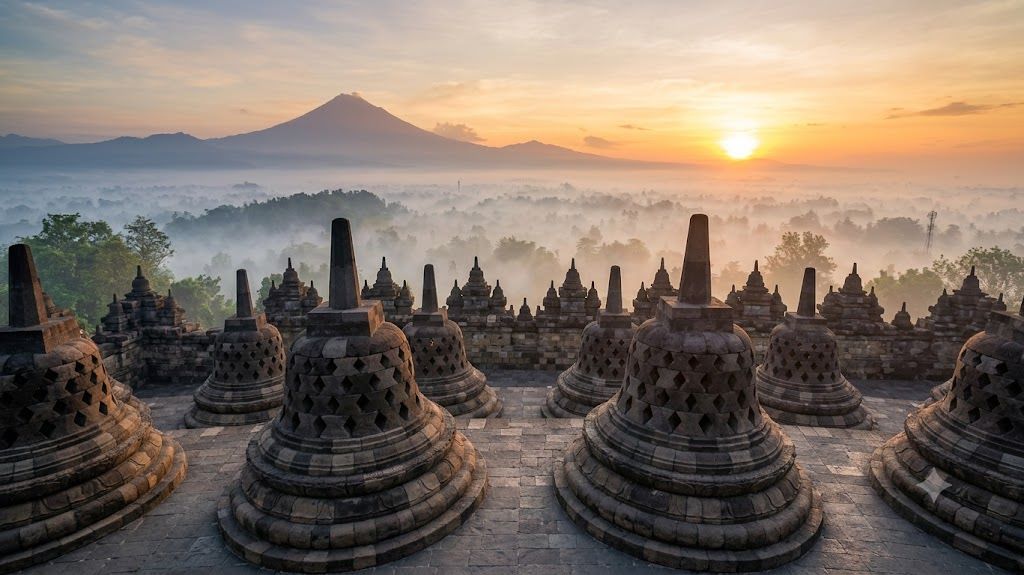 Hram Borobudur na Javi, Indonezija