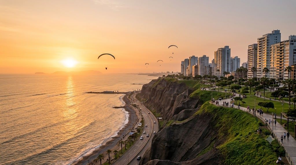 Lima, prestonica Perua na obali Pacifika