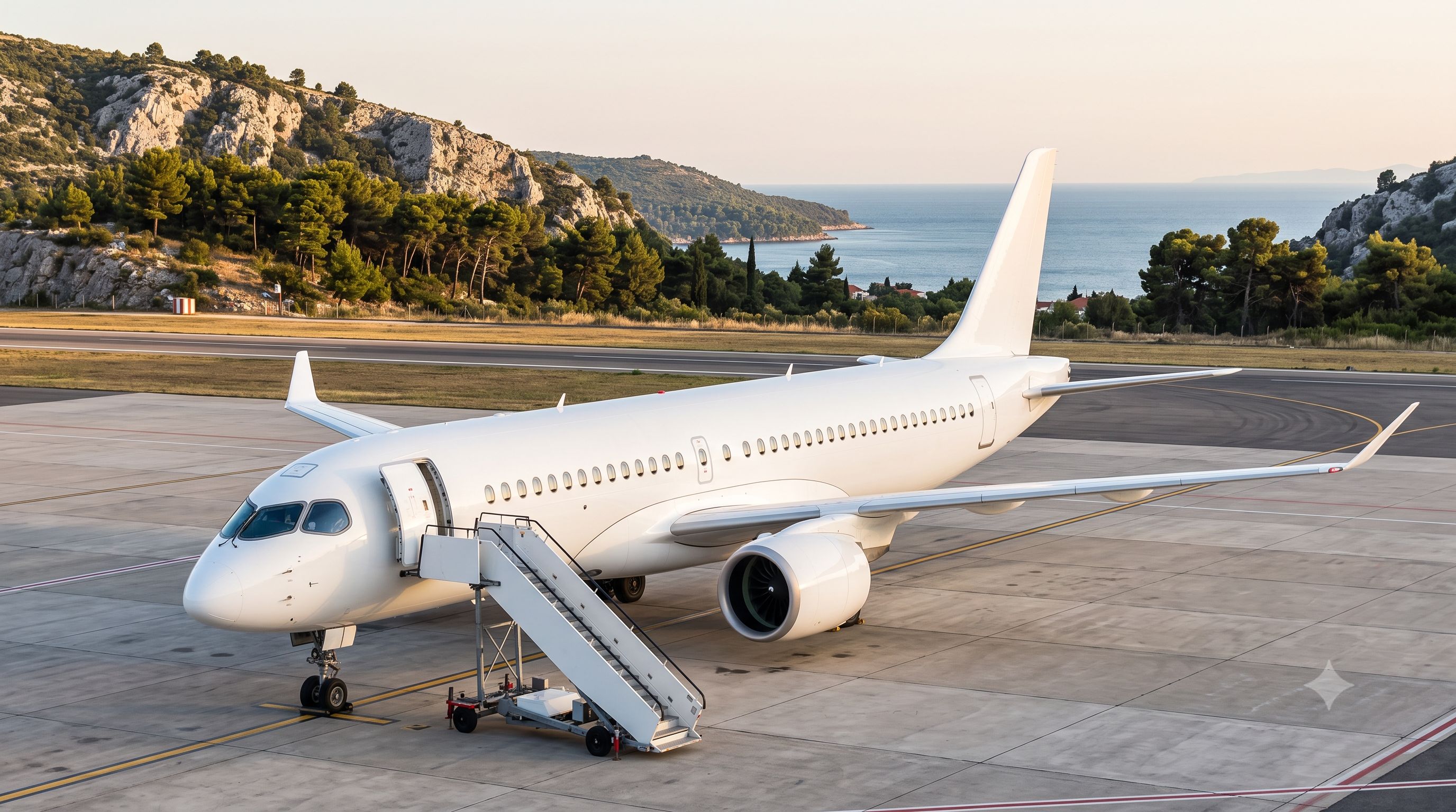 Embraer avion Air Montenegro na pisti aerodroma u Crnoj Gori